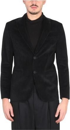 Tonello Fluwelen Jas met Revers a Lancia - Heren - Blazers - Zwart - XL - Jassen