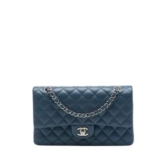 Chanel Pre-owned Double Flap Shoulder Bag - Dames - Pre-owned - Blauw - Maat: ONE Size Leer