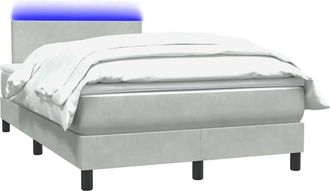 vidaXL Cama Box Spring Con Colch&oacute;n Terciopelo Gris Claro 120x210 Cm Vidaxl