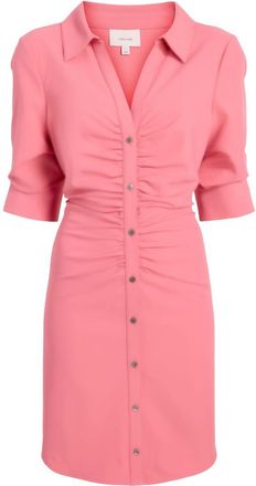 Cinq &agrave; Sept Elina ruched shirtdress - women - Elastane/Polyester - 4 - Pink