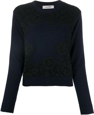 Valentino Garavani Lace Overlay Jumper