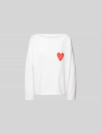 Juvia Longsleeve mit Motiv-Print in Weiss, Gr&ouml;&szlig;e L
