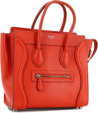 Celine Luggage Bag Grainy Leather Micro tote bag - Rood