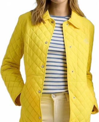 Ralph Lauren Diamond Quilted Jacket In Lemon Daffodil