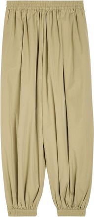 Ronny Kobo Kalani Balloon-leg Cotton-blend Poplin Trousers - Light Green - XL (UK16 / XL)