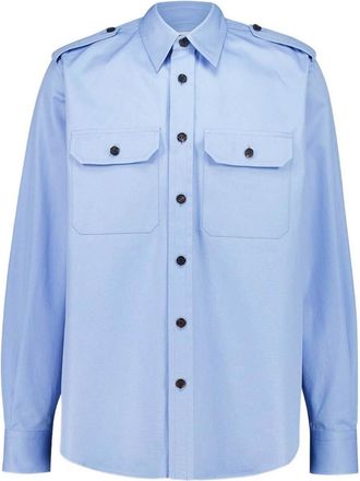 Alexander McQueen Jermyn St Blue Utility Cotton Shirt