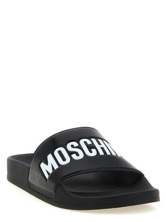 Moschino Logo-Embossed PVC Slide - Black