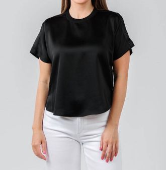 SIMKHAI Addy Short Sleeve Knit Back T-Shirt In Black