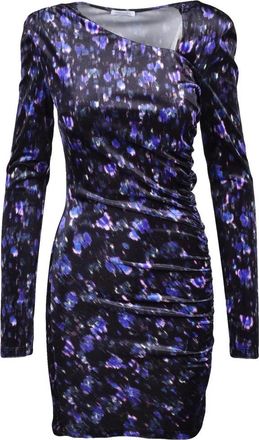 Patrizia Pepe Stretch Velvet Dress - Black/Purple