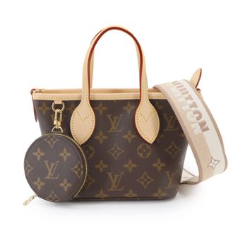 Louis Vuitton Beige Brown Monogram Faux Leather Handbag Tote Bag (Pre-Owned)