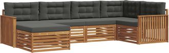 vidaXL Conjunto De Sof&aacute;s De Exterior 6 Uds. Natural Y Antracita Vidaxl