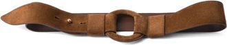 Prada buckle-fastening suede belt - women - Suede - 75 - Brown