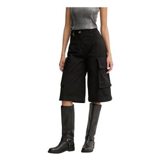 Pinko Pinko, Korte Broeken, Dames, Zwart, L, Katoen, High Waist Bermuda Shorts