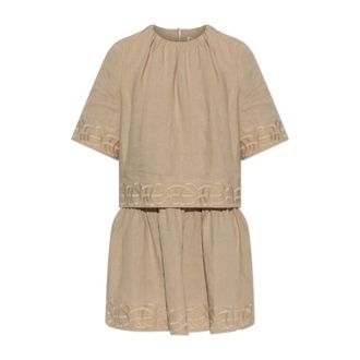 By Malene Birger Dames, Jurken, Beige, Maat: L Linnen