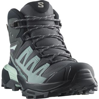 Salomon Wanderschuh SALOMON X ULTRA 360 MID GORE-TEX W, Damen, Gr. 42,5, turbulence, carbon, tourmaline, Synthetik, Textil, Schuhe Wanderschuh, wasserdicht