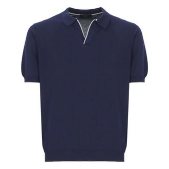 Fay Polo Shirts, male, Blue, Size: 3XL Blue Polo Shirt with Collar and Short Sleeves
