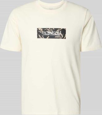 Jack & Jones Jack & Jones T-Shirt mit Label-Print in Offwhite, Gr&ouml;&szlig;e XXL