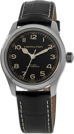 Hamilton Khaki Field Murph 38mm Automatic Black Dial Leather Strap Mens Watch H70405730