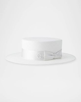 Maison Michel Kiki Straw Boater Hat