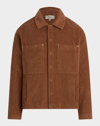 Hudson Mens Corduroy Patch Pocket Worker Jacket