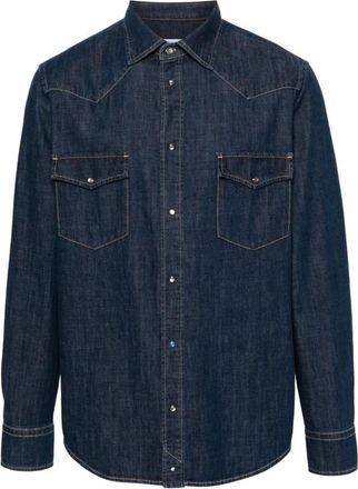 Jacob Cohen Denim Western Shirt - Heren - Spijkeroverhemden - Blauw - S - Denim - Overhemden