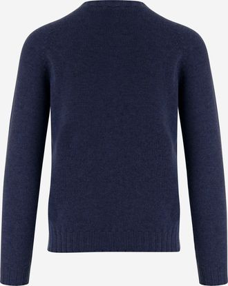 Tagliatore Mens Cashmere Crew-Neck Sweater Navy