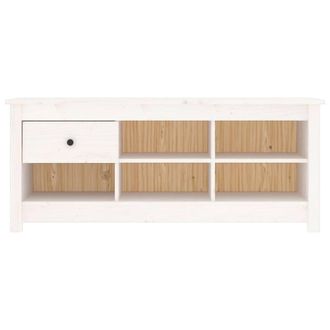 Berkfield Home Shoe Cabinet White 110x38x45.5 cm Solid Wood Pine