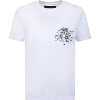 Amiri Womens Precious Memories Design White T-Shirt Cotton - Size X-Small