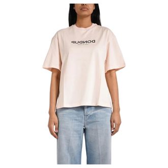 Dondup T-Shirts, female, Pink, Size: XS Regular-fit Crew-neck T-shirt