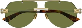 Bottega Veneta Sunglasses Bv1342 S 003 Gold/Green Unisex