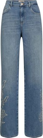 Mos Mosh Wide Jeans - Dames - Loose Fit Jeans - Blauw - W27 - Jeans