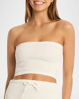 Sea Level Australia Smocked Sunset Beach Bandeau Top