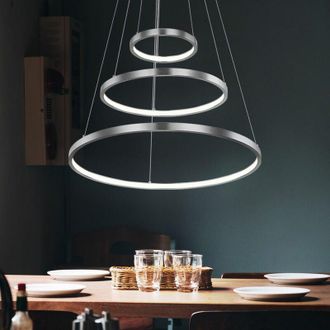 Globo Lighting Luce a sospensione soggiorno Luce a sospensione led ad anello lampada a sospensione tavolo da pranzo dimmerabile regolabile in altezza, 1x led 1x 57
