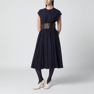 Alaia Purple midi dress with belt