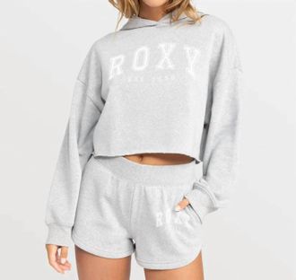 Roxy Afternoon Hike Crop Hoodie In Sgr-Heritage Heather