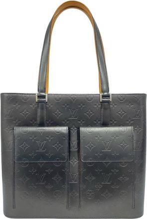Louis Vuitton Black Leather Handbag Tote Bag (Pre-Owned)