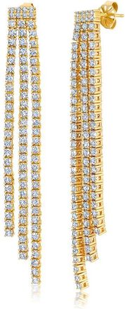 Crislu 18K Gold Over Silver CZ Earrings