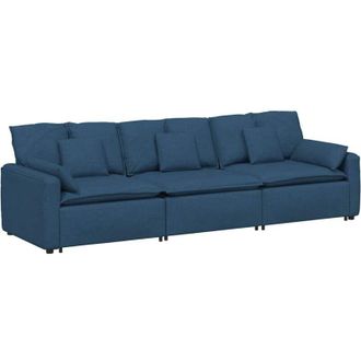 vidaXL Vidaxl - Divano Modulare con Cuscini Blu