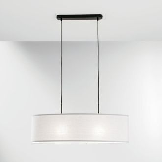 Luce-Ambiente-Design L&aacute;mpara de techo de metal con difusor de tela blanca 150x78 cm