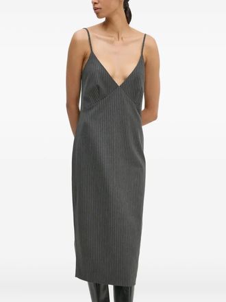 Day Birger Et Mikkelsen Abito a righe con scollo a V - Grigio