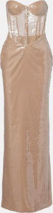 New Arrivals Abito bustier Tara con paillettes
