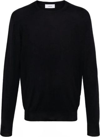 Lardini Navy Crew Neck Jumper - Heren - Ronde hals truien - Blauw - 2XL - Wol - Truien & Vesten