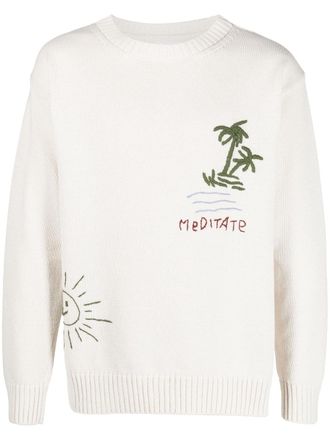 President's logo-print knitted sweatshirt - Neutrals