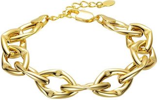 Rachel Glauber 14K Plated Link Chain Bracelet