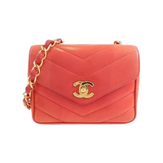 Chanel Pre-owned Lamslederen Schoudertas - Dames - Pre-owned - Rood - Maat: ONE Size Leer