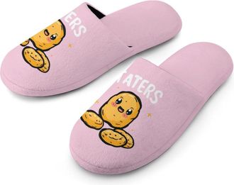 Generic Taters Cute Potato Warm Mens Slippers Slip On Soft Fleece House Shoes Winter Indoor Outdoor
