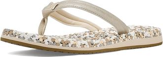 Sanuk Bubblecush Womens Sandals Silver : 11 B - Medium, Leather/Rubber