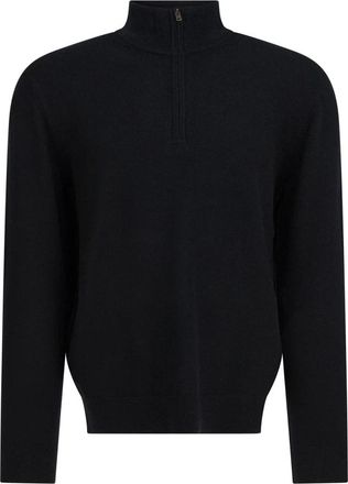 Vince Mock Neck Zip Sweater - Heren - Coltruien - Zwart - 2XL - Truien & Vesten