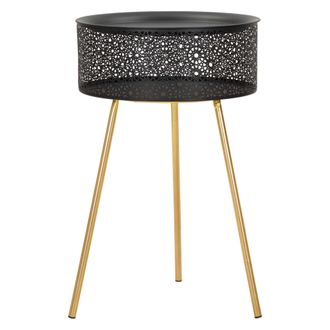Dmora Mesa De Centro Orchha, Contenedor, Un Compartimento, Forma Redonda, 40x40x65h Cm Negro