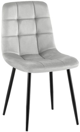 Clp Silla De Comedor Antibes Tapizada En Terciopelo Gris